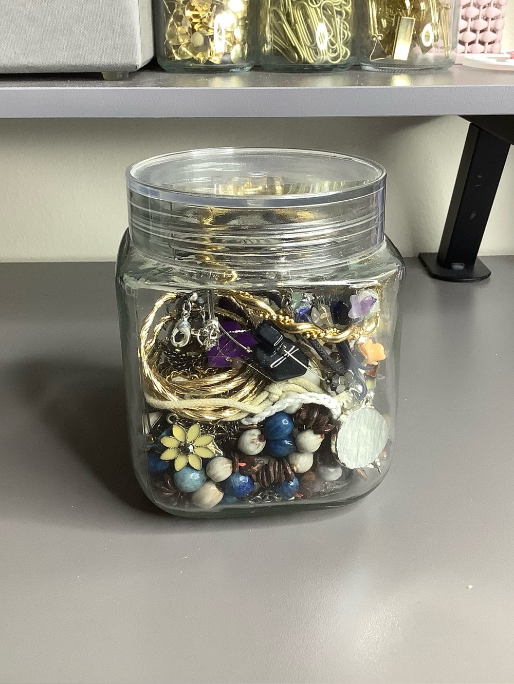 < Mystery Jewelry Jar Costume Silver Gold Mixed Jewelry Lot >